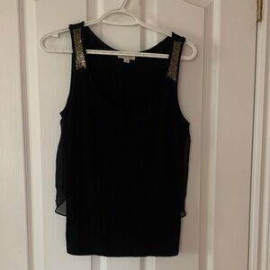 Smart Set Black Tank Top with Gold Details